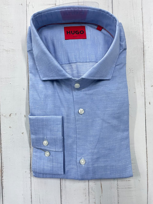 HUGO  - Full Sleeved Linen Blend Slim Fit Shirt