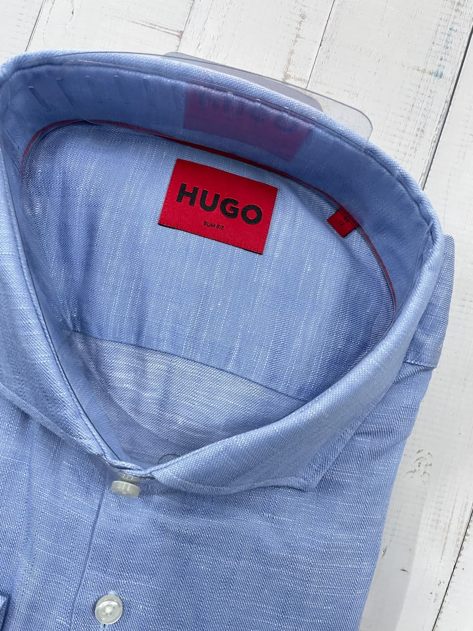 HUGO  - Full Sleeved Linen Blend Slim Fit Shirt