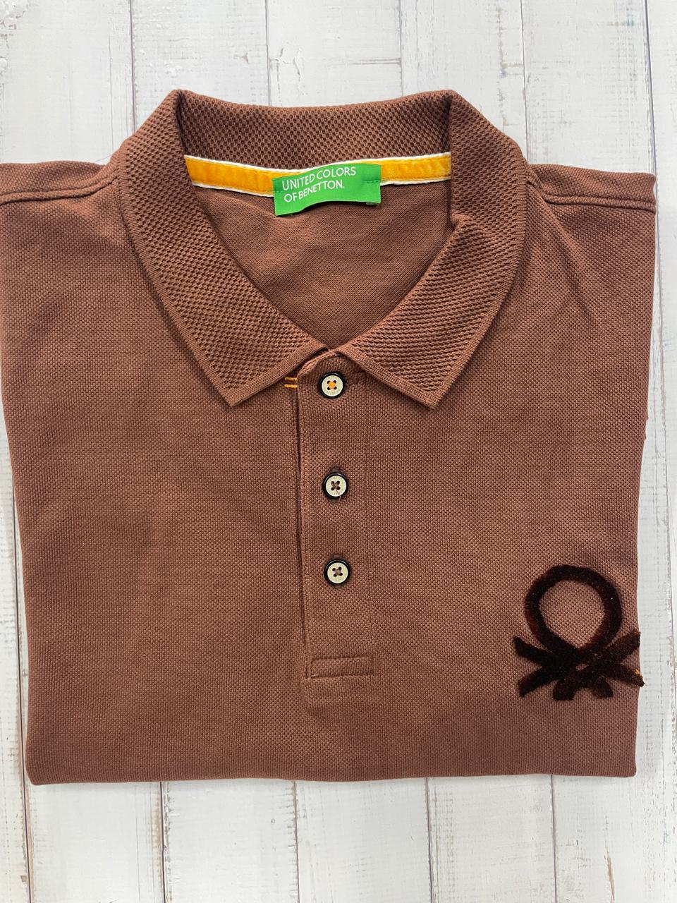United Colors of Benetton - Men Solid Polo Collar Cotton T-shirt