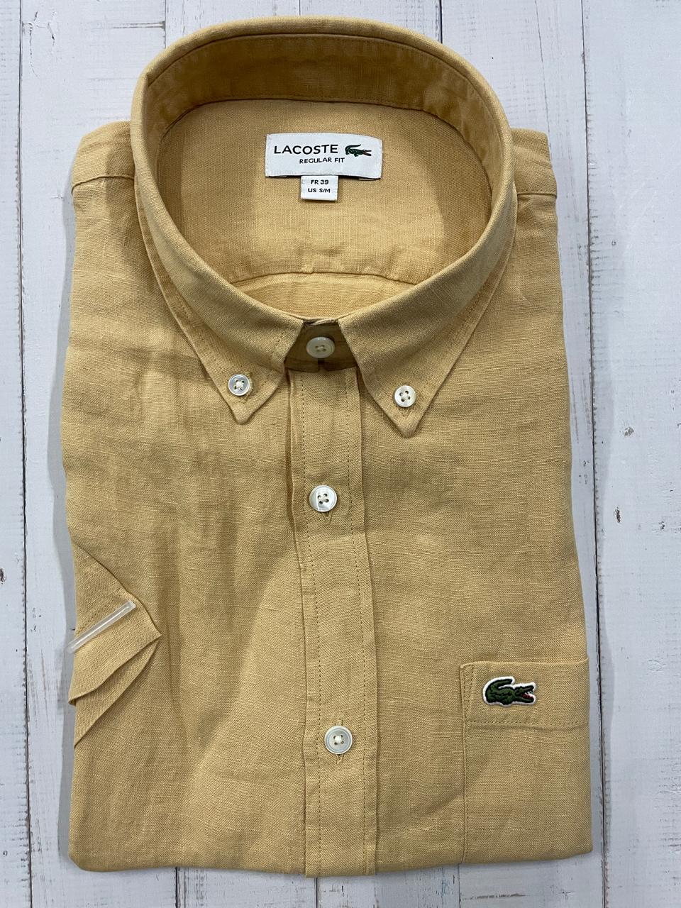 LACOSTE - Short Sleeved Linen Shirt