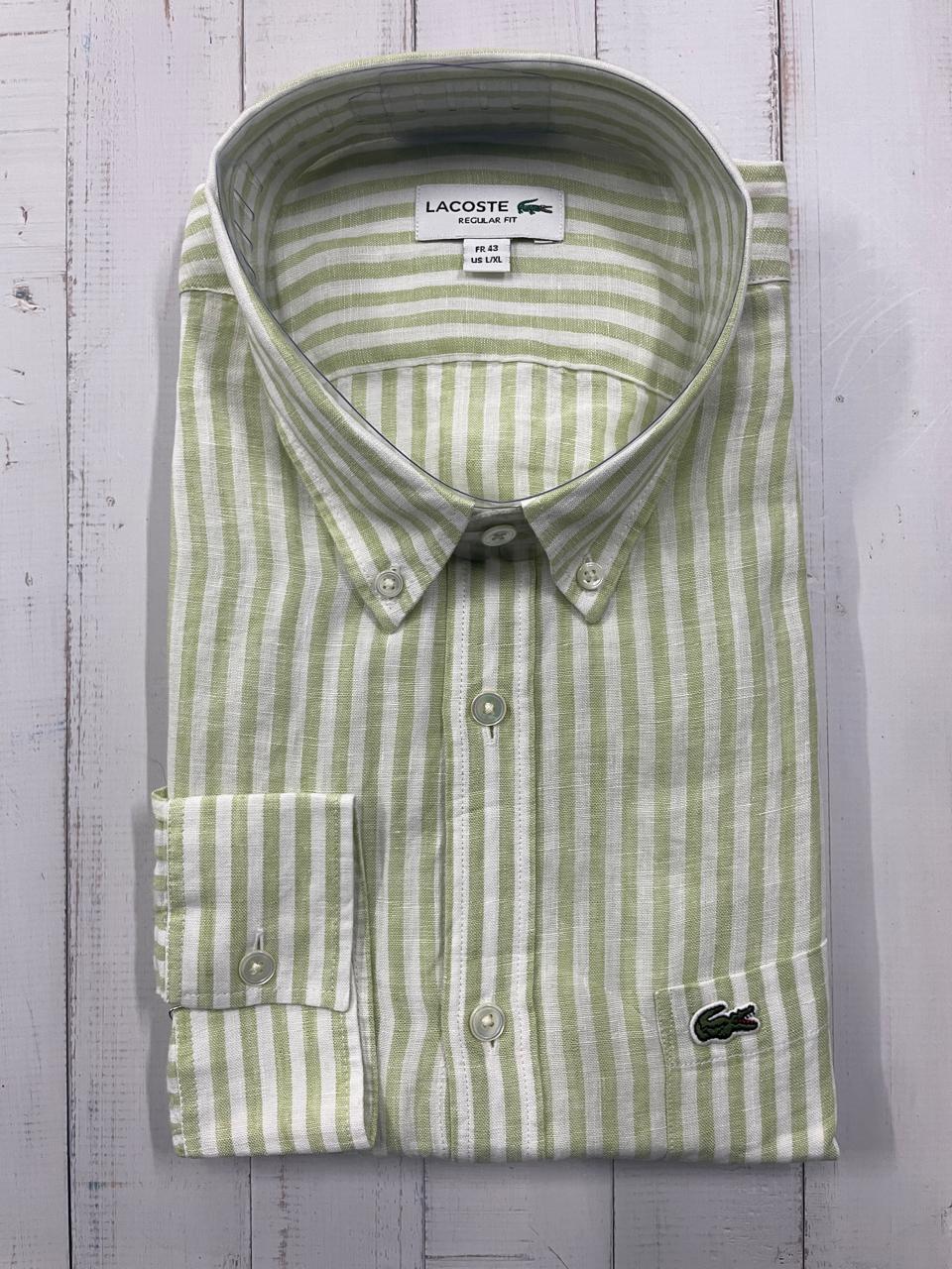 LACOSTE - Full Sleeved Linen Shirt