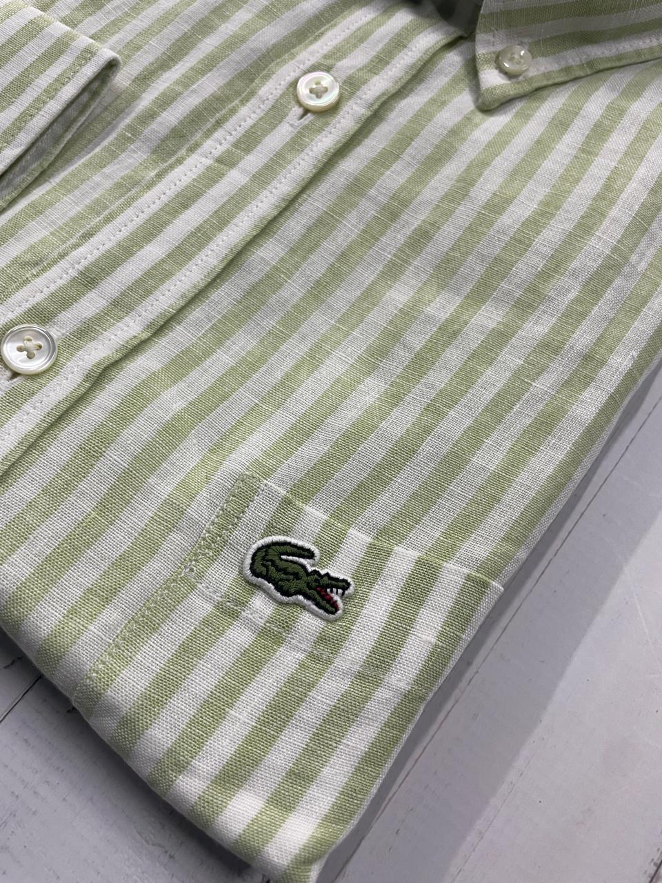 LACOSTE - Full Sleeved Linen Shirt