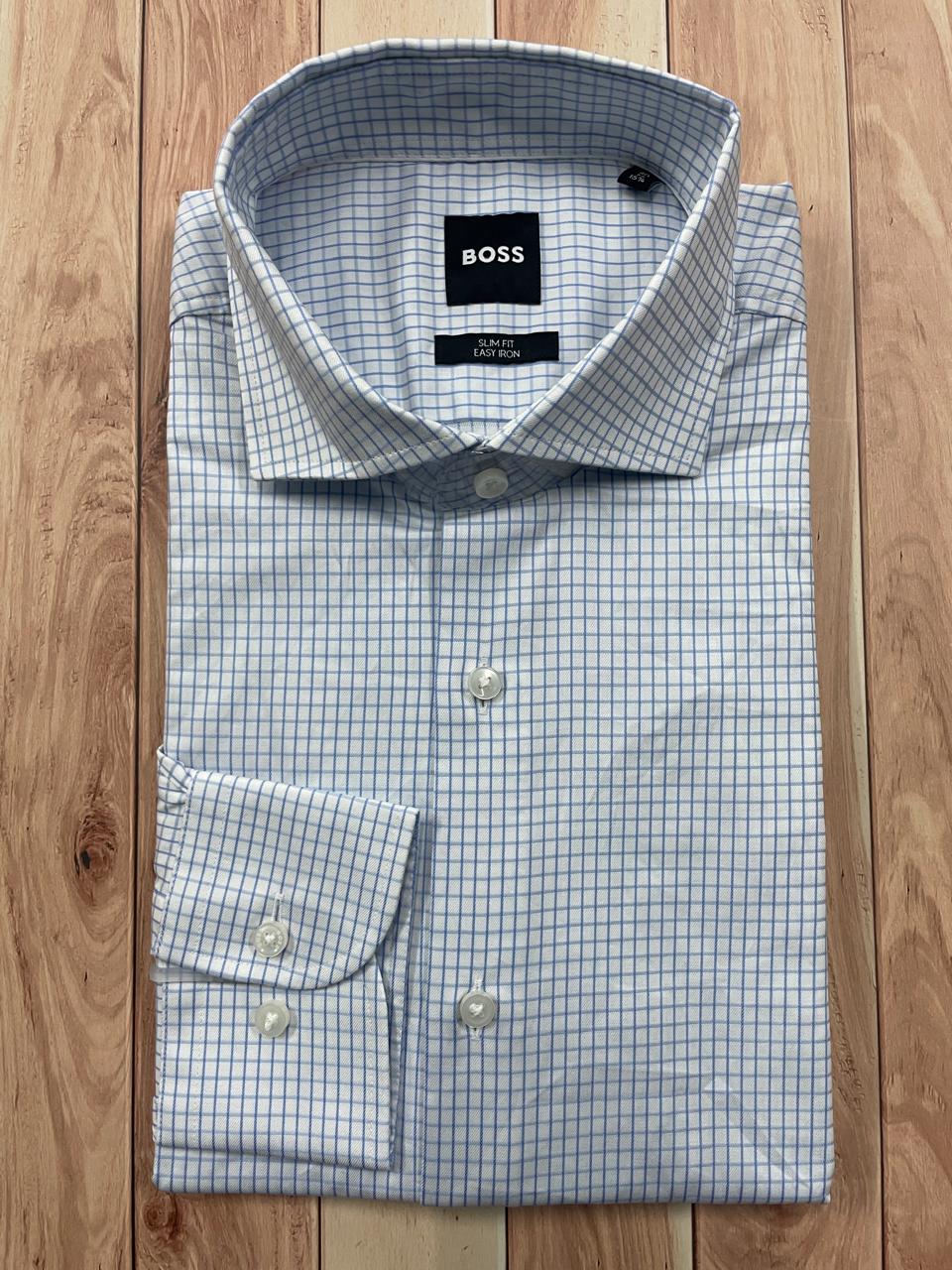 HUGO Men's Slim Fit White Cotton Shirt