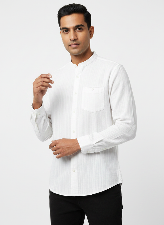 GAS - Linen blend full sleeve regular fit shirt