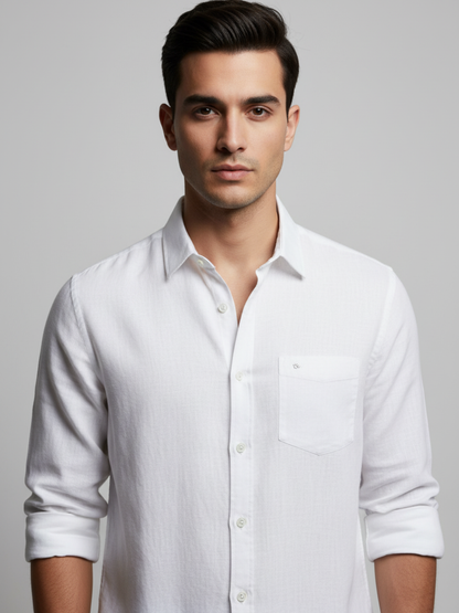 GAS - Linen blend full sleeve regular fit shirt