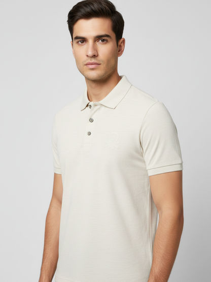 United Colors of Benetton - Men Solid Polo Collar Cotton T-shirt